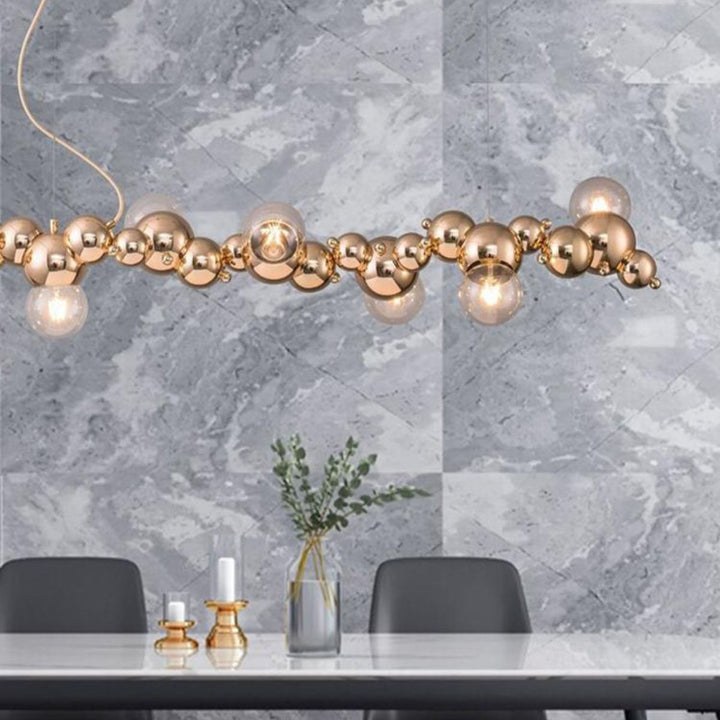 Radiance kitchen island chandelier light fixture with sleek modern design, ideal for illuminating dining and cooking spaces with elegance