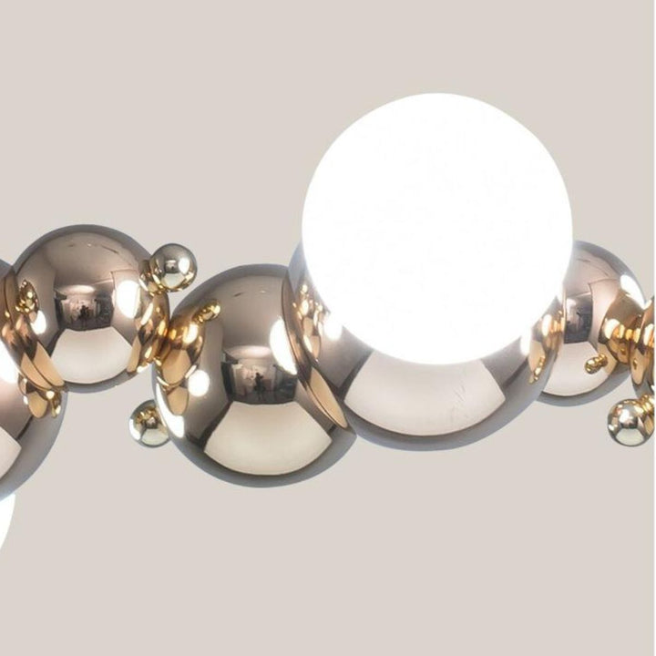 Close-up view of Radiance kitchen island chandelier showcasing detailed craftsmanship and modern lighting design