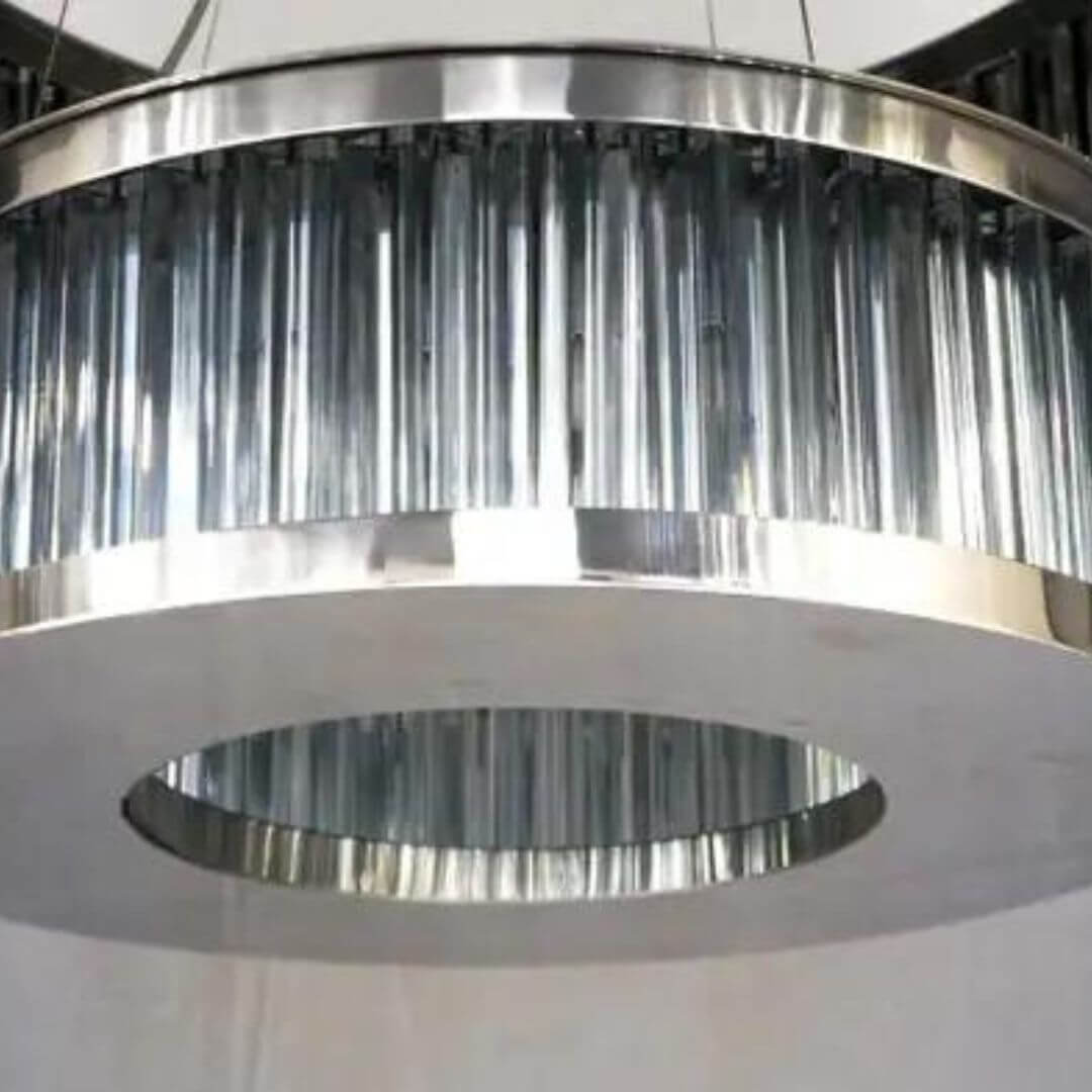 Close-Up Detail View of Radiate Dual Ring Chandelier Light – Modern Elegant Lighting Fixture