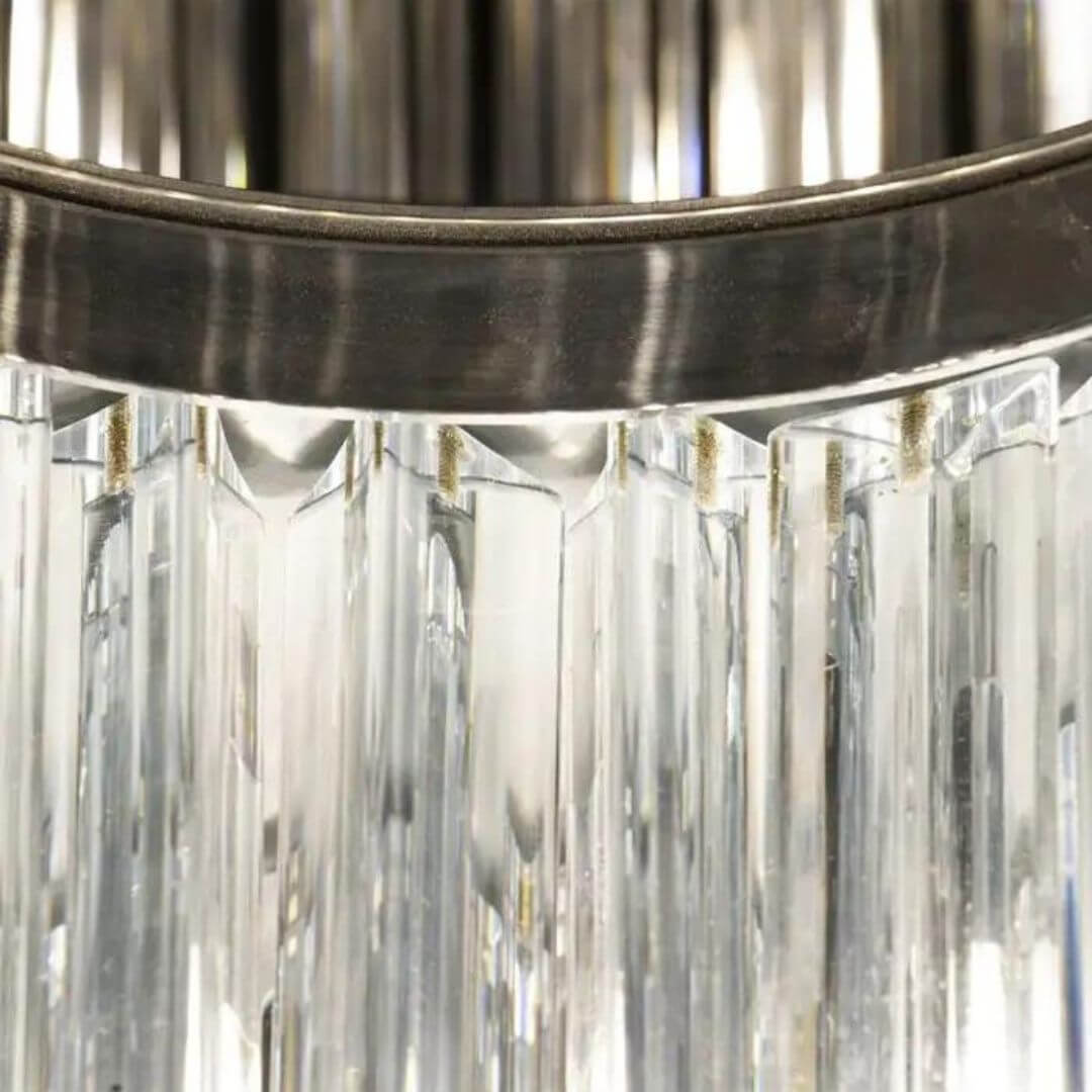 Detailed Close-Up View of Radiate Dual Ring Chandelier Light – Modern Elegant Lighting Fixture