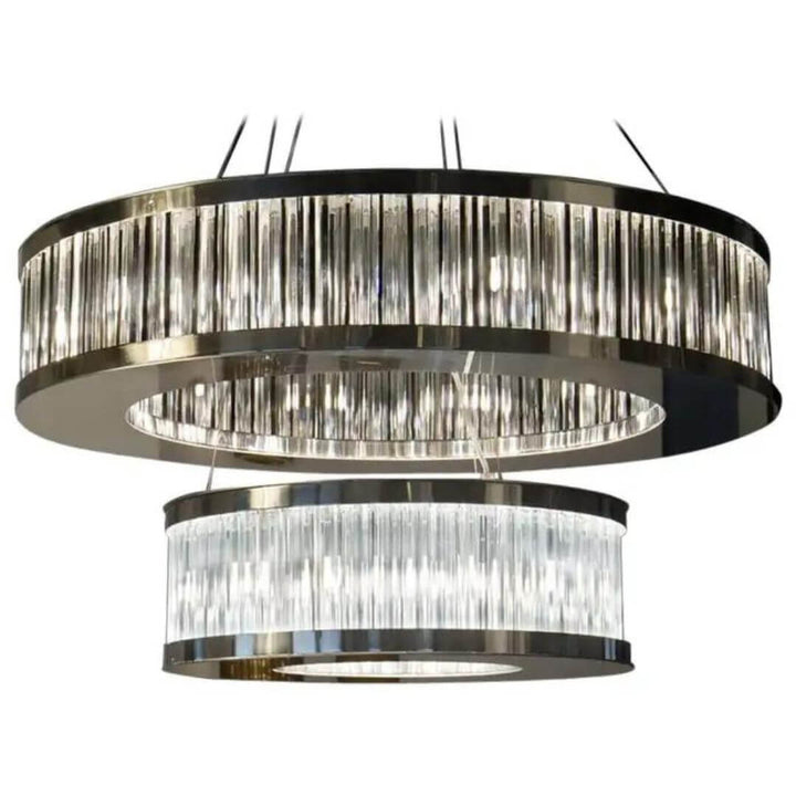 Front View of Radiate Dual Ring Chandelier Light – Stylish Modern Ceiling Lighting Fixture