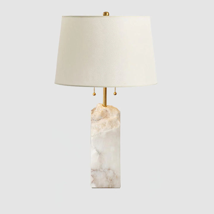 Raw Alabaster Table Lamp Front View Modern Elegant Indoor Decorative Lighting Fixture