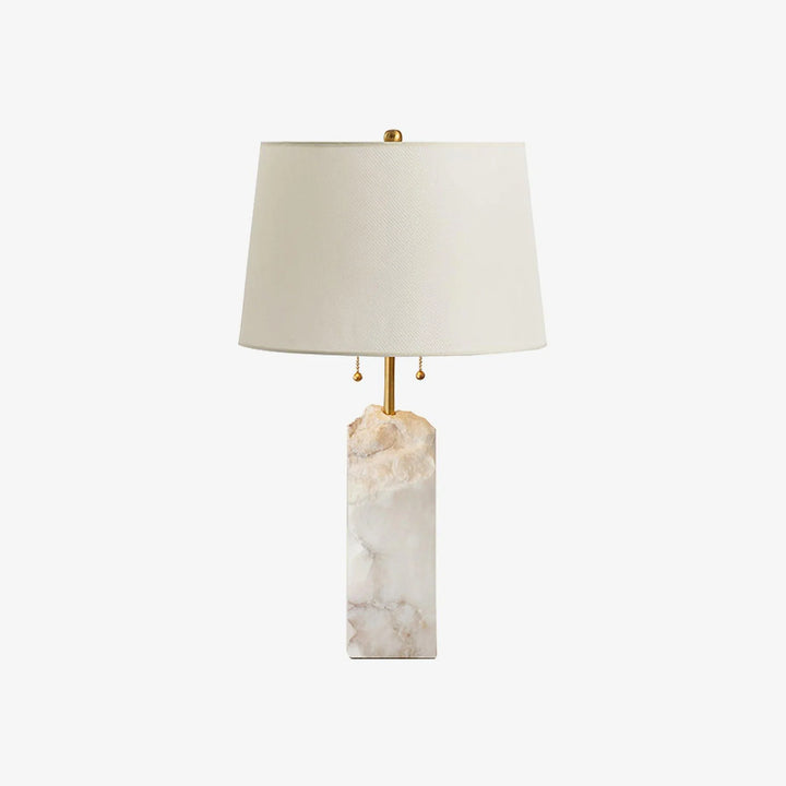 Raw Alabaster Table Lamp Front View Modern Elegant Indoor Decorative Lighting