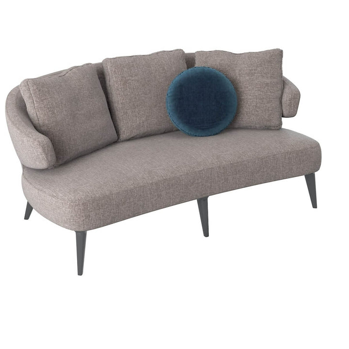 Side view of Dreamy Drift modern lounge chair with linen upholstery and elegant silhouette