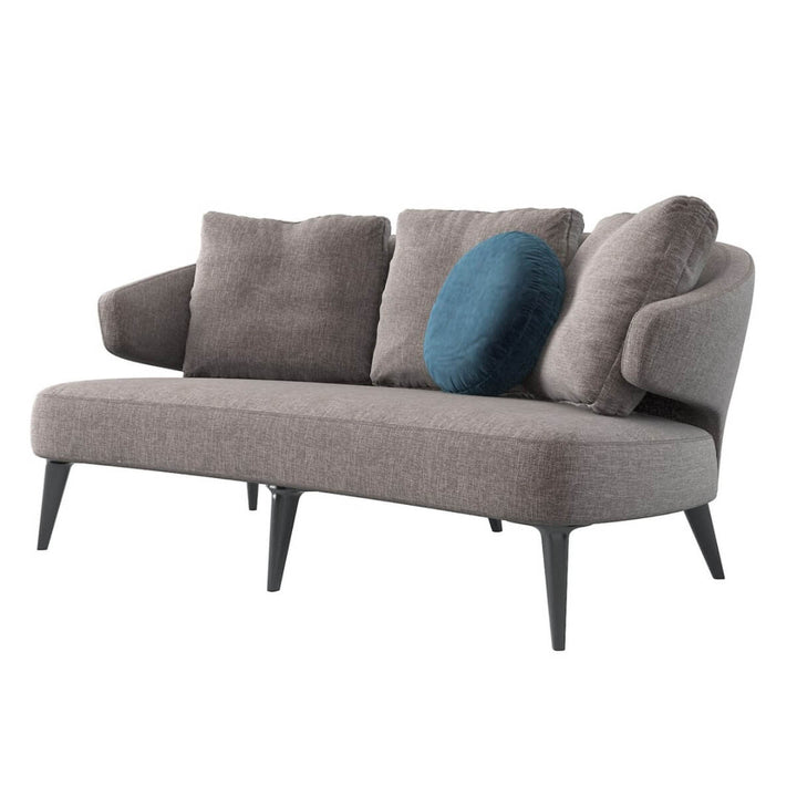 Dreamy Drift lounge chair side angle showing soft linen fabric and curved modern design