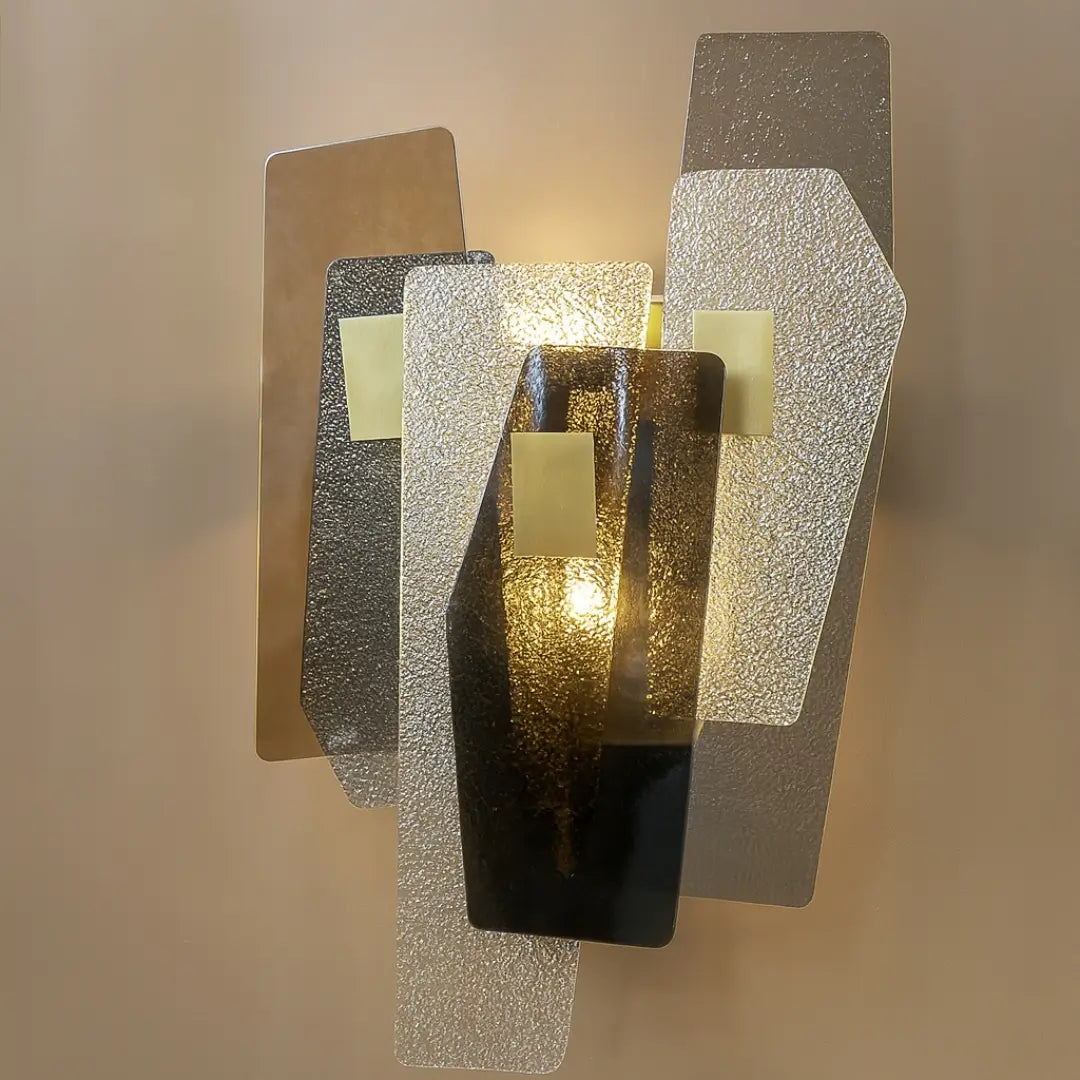 Renato Collection 2-Bulb Rectangular Wall Light – Bronze &amp; Smoke Glass