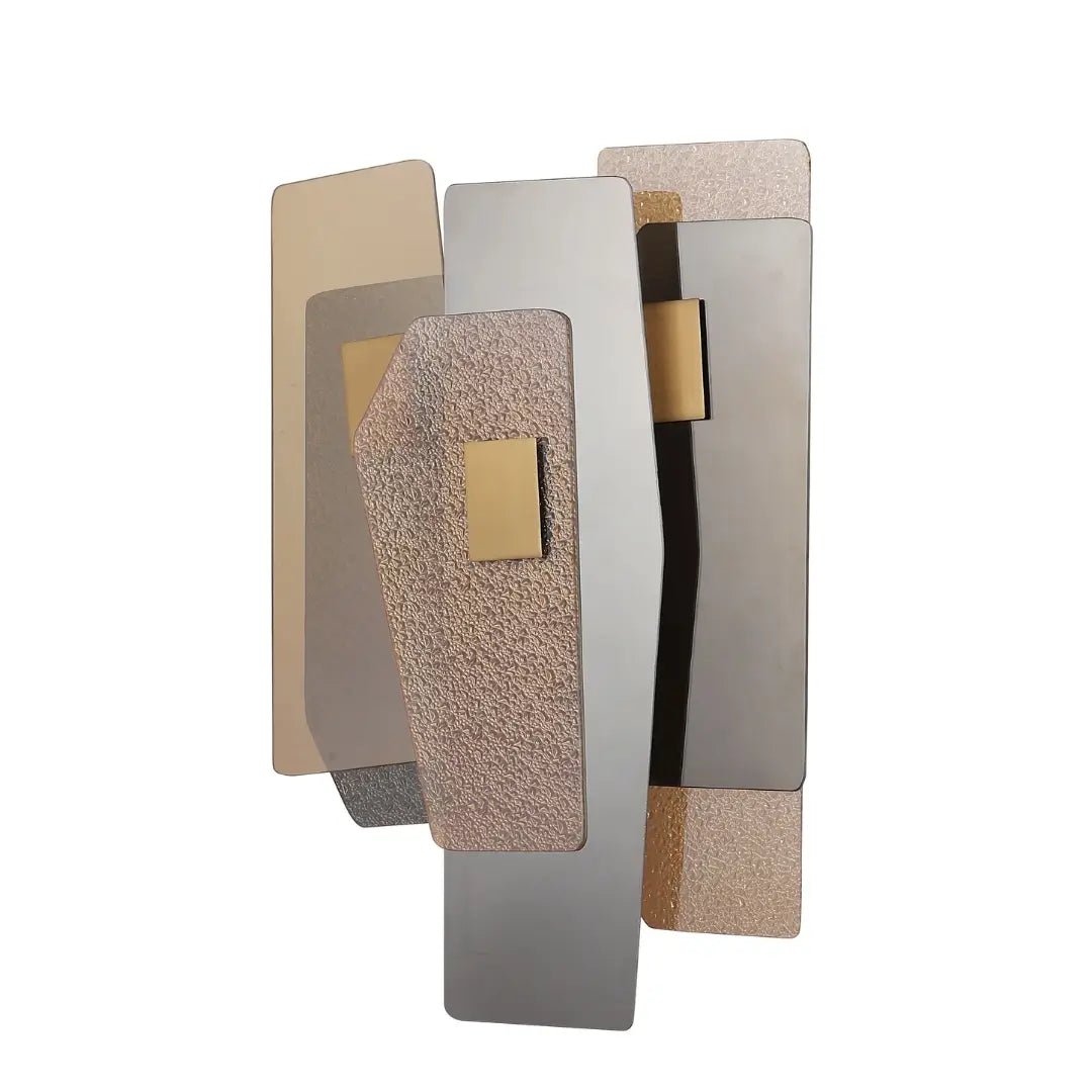Renato Collection 2-Bulb Rectangular Wall Light – Bronze &amp; Smoke Glass