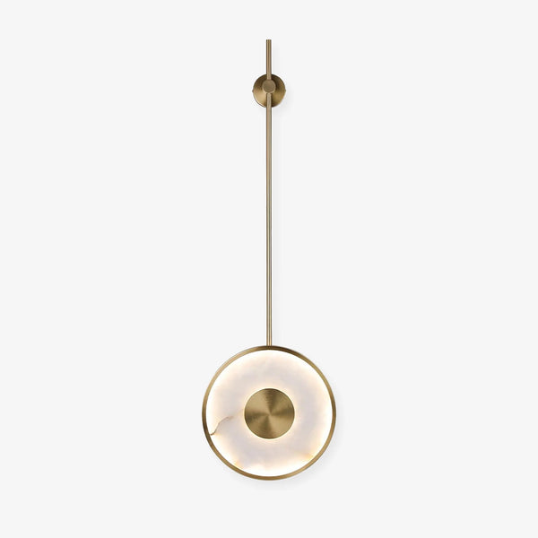 Round alabaster wall lamp in modern lighting design for elegant home décor