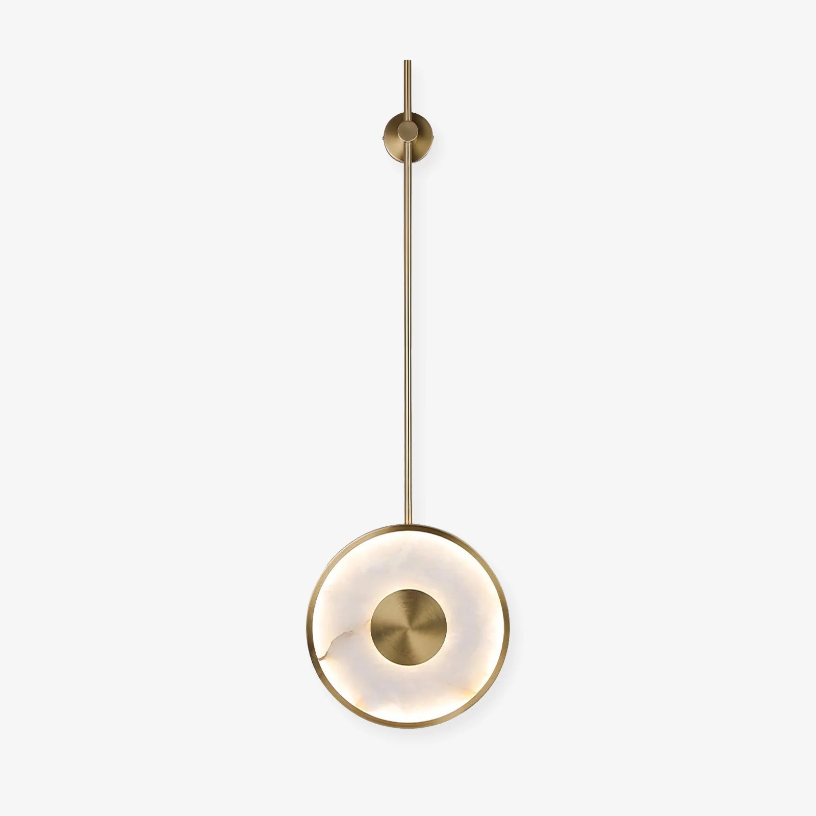Round alabaster wall lamp in modern lighting design for elegant home décor