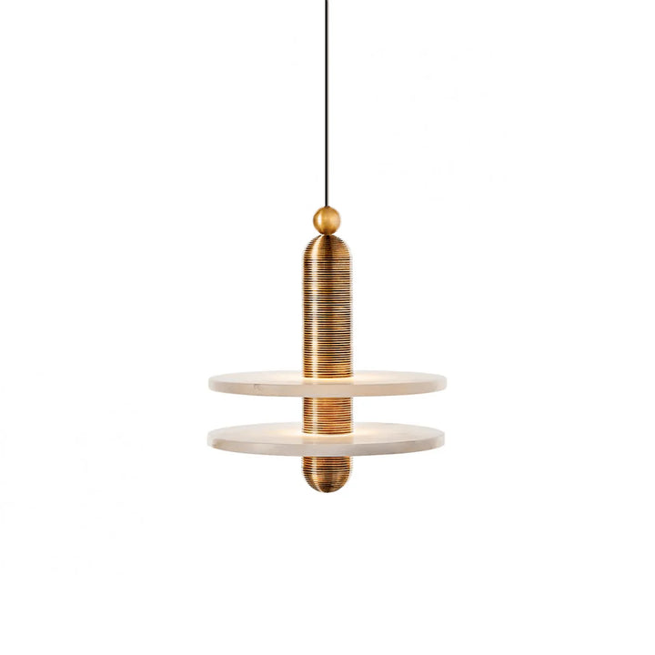 Saturn pendant light modern lighting with a two-layer marble design for elegant contemporary interiors