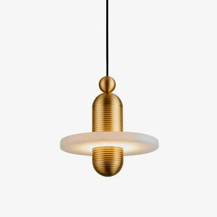 Saturn pendant light with modern design, front view