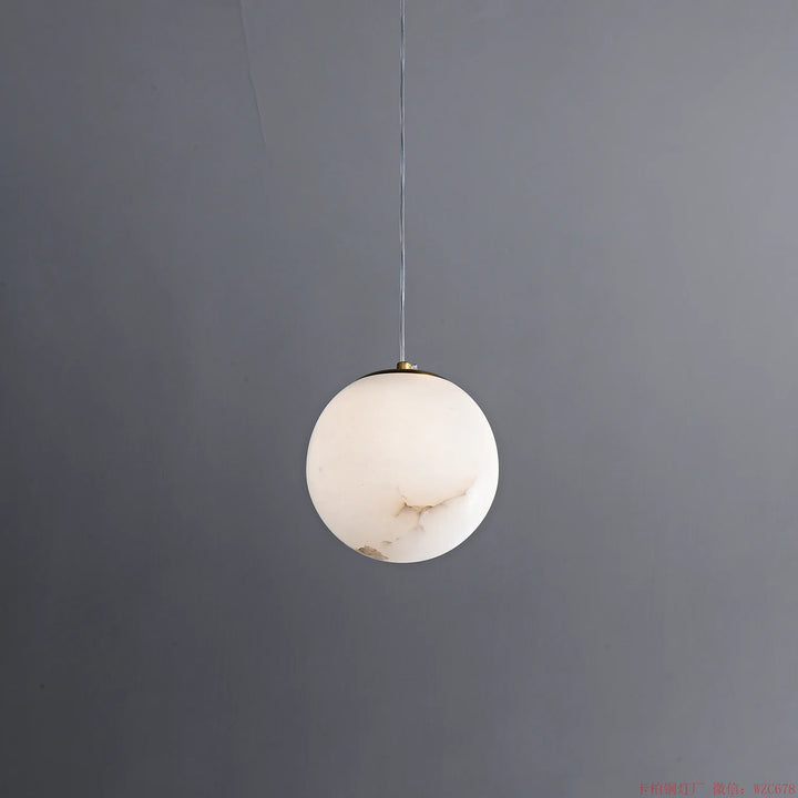 Front view of modern Selunia alabaster pendant lamp for elegant and stylish lighting