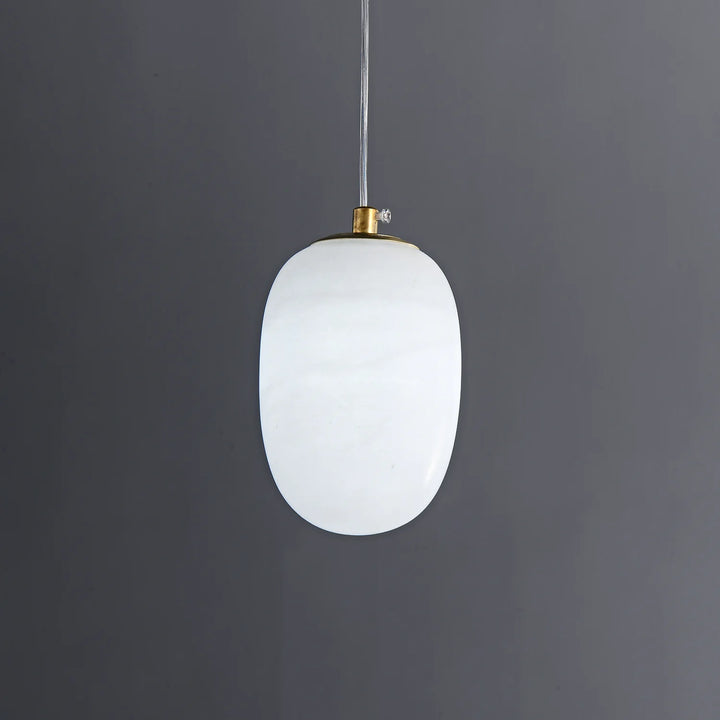 Front view of modern Selunia alabaster pendant lamp for stylish and elegant lighting