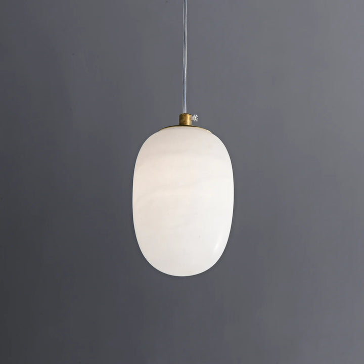 Front view of modern Selunia alabaster pendant lamp for stylish and elegant lighting