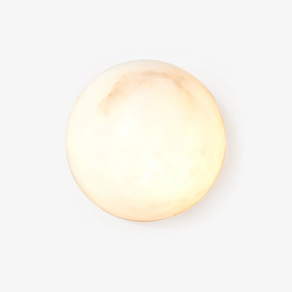 Semicircular modern alabaster wall light, elegant contemporary design for stylish home and interior lighting