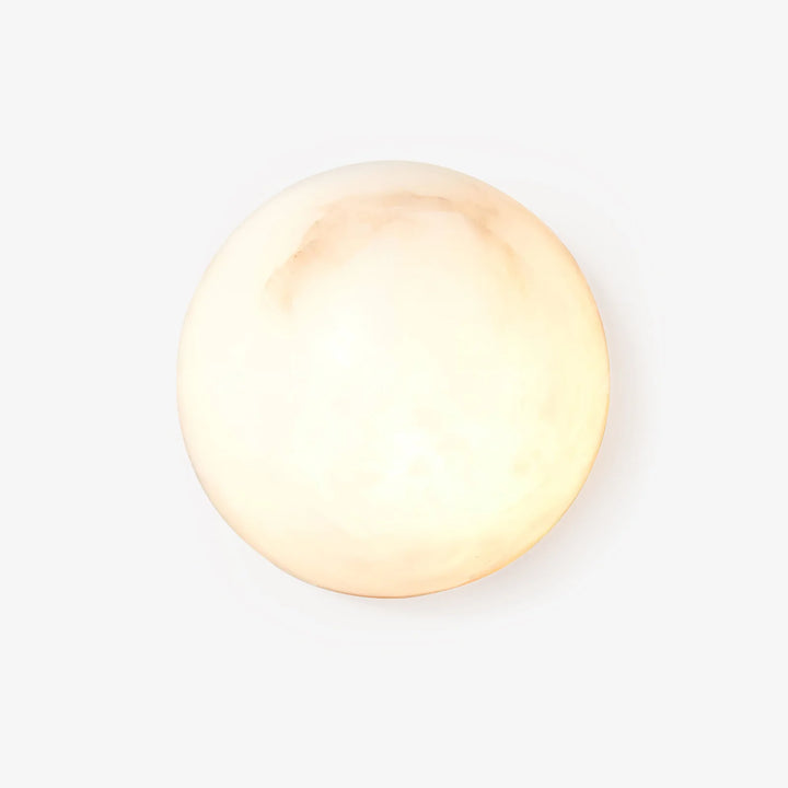 Semicircular modern alabaster wall light, elegant contemporary design for stylish home and interior lighting