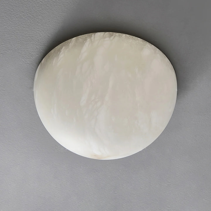 Semicircular modern alabaster wall light ceiling view, elegant marble finish for contemporary interiors