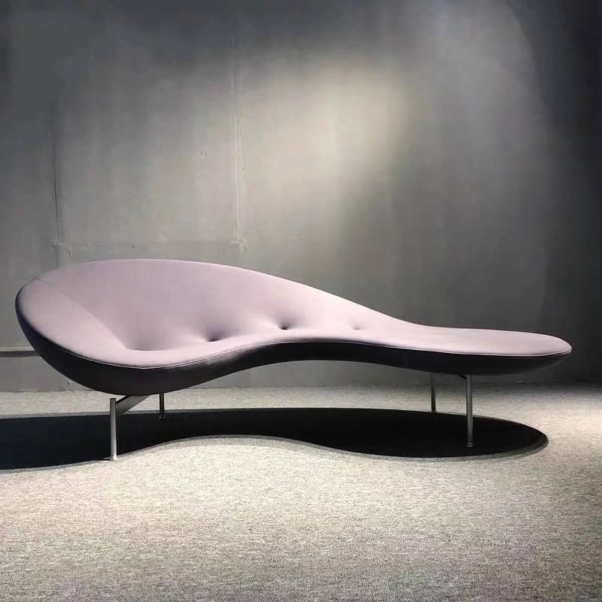 SeraphicSolace KS38 velvet lounge chair – side angle view showcasing sleek lines, rich texture, and modern elegance