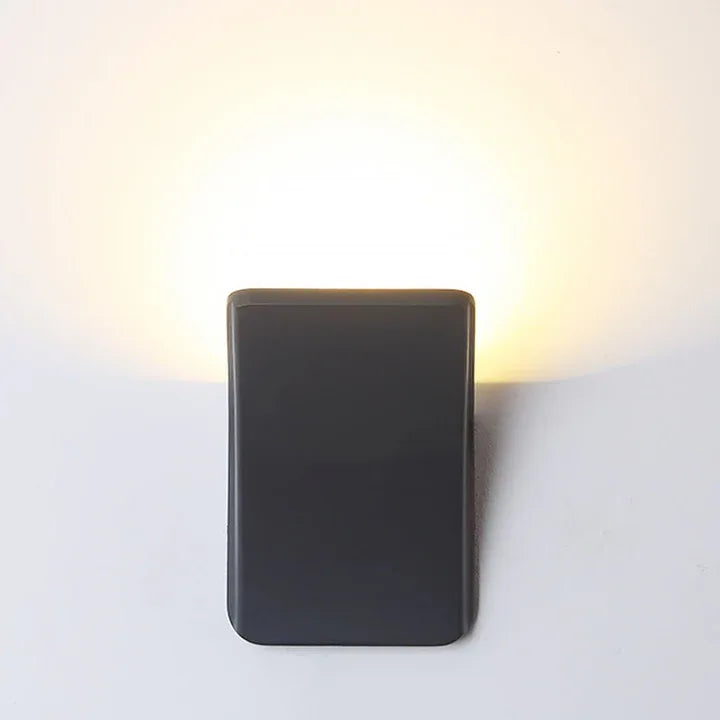 Front view of SHADOW CREST LED Outdoor Wall Light – Contemporary design with bright LED illumination for enhancing outdoor spaces