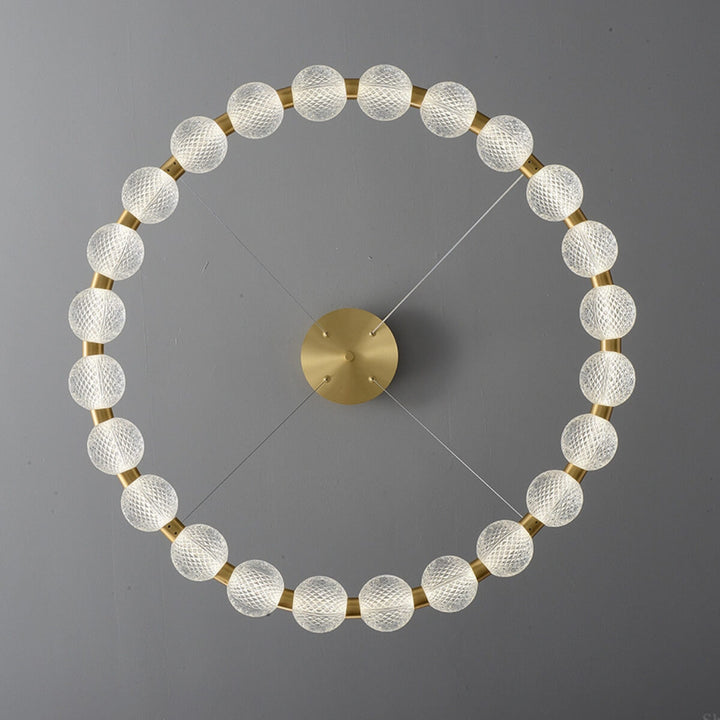 Bottom View of Shimmer All-Copper Modern LED Pendant Light – Elegant Minimalist Ceiling Fixture