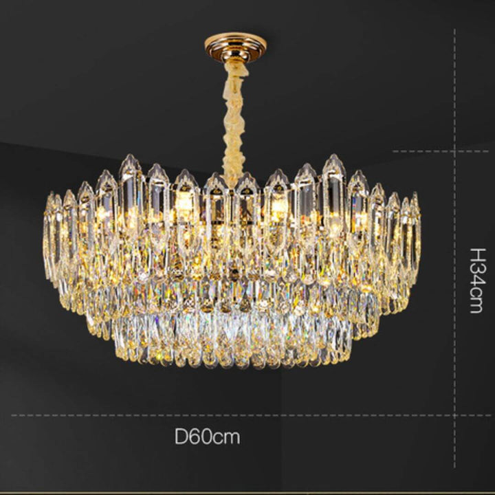 Shine Gold Chandelier Light Dimensions – Elegant Modern Ceiling Lighting Fixture Size Guide
