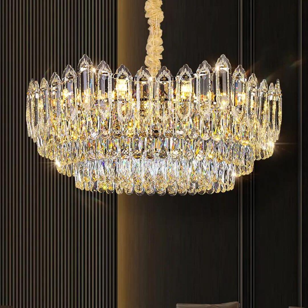 Shine Gold Chandelier Light – Elegant Modern Ceiling Lighting Fixture for Luxurious Interiors