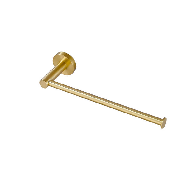Shrown towel holder from Eclipse collection in golden finish, modern bathroom accessory with sleek and elegant design