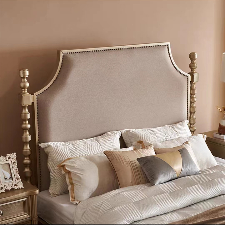 Close View of SLH-B01 King Size Bed Customizable Luxury Bedframe Elegant Bedroom Design