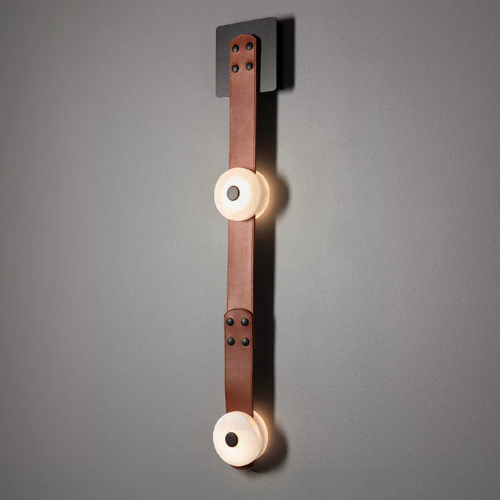 Snaps alabaster pendant light hanging front view with gold metal accents and alabaster shade, modern elegant design