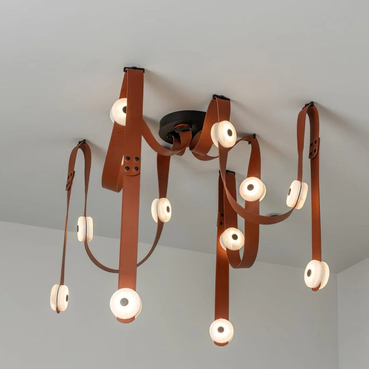 Snaps alabaster pendant light ceiling hanging view with gold metal accents and alabaster shade, modern elegant design