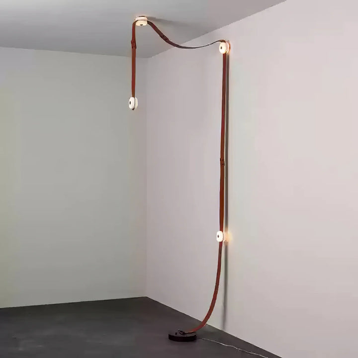 Snaps alabaster pendant light wall-mounted view with gold metal accents and alabaster shade, modern elegant design