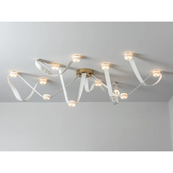 Hubbardton Forge Snaps Medium LED pendant light wall mount hanging view, elegant alabaster design