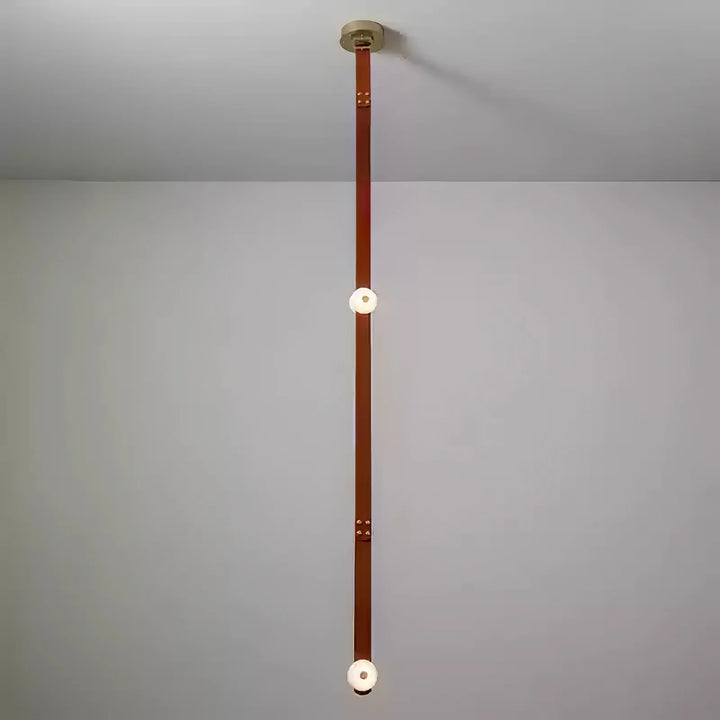Two Snaps alabaster pendant lights with marble finish hanging view, elegant modern interior lighting