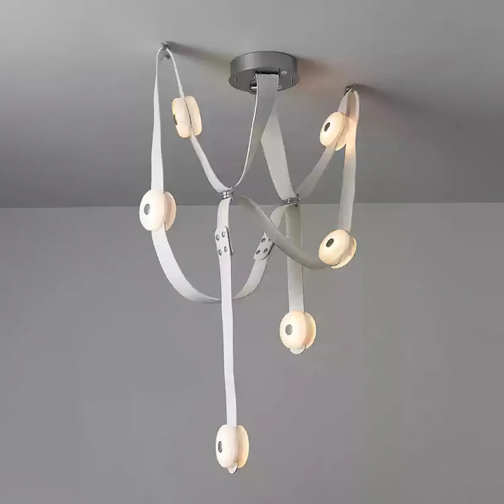 Hubbardton Forge Snaps Medium LED pendant light in alabaster finish, stylish modern home lighting
