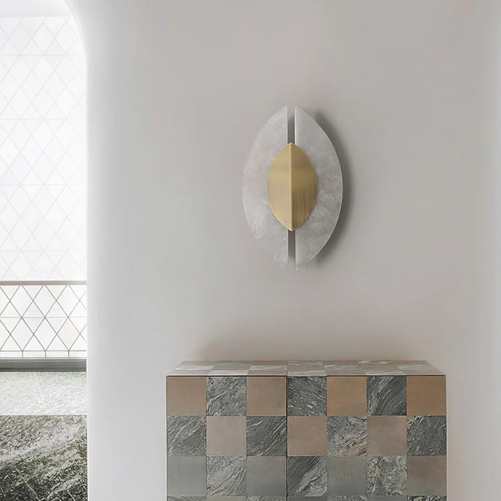 Solari alabaster leaf sconce 13, modern elegant decorative wall light for stylish interiors