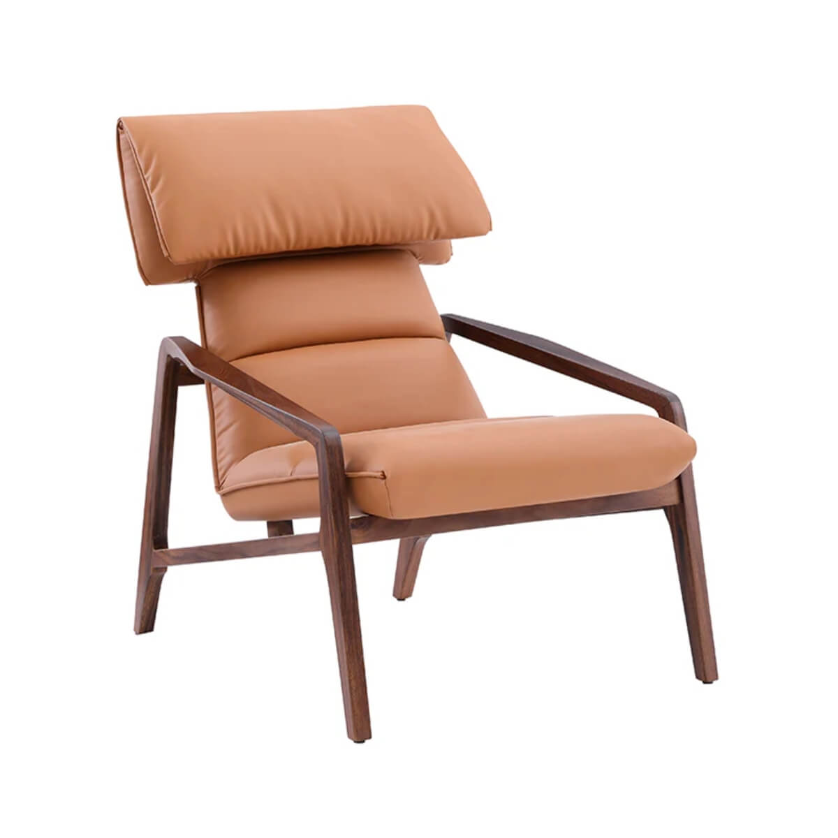 Front close-up view of Solaro modern accent chair for home office featuring cushioned seat and sleek minimalist design.
