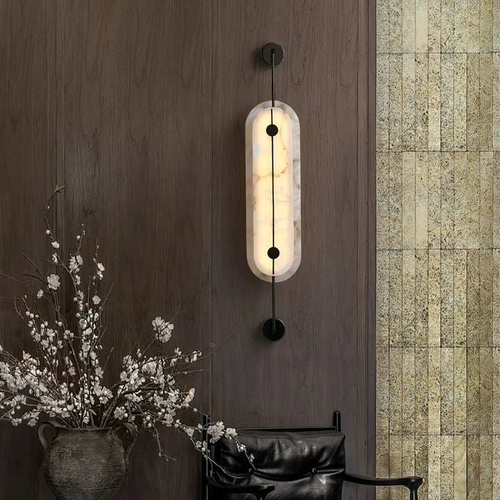 Solvane modern wall sconce light black metal finish front view, elegant minimalist design for stylish interiors