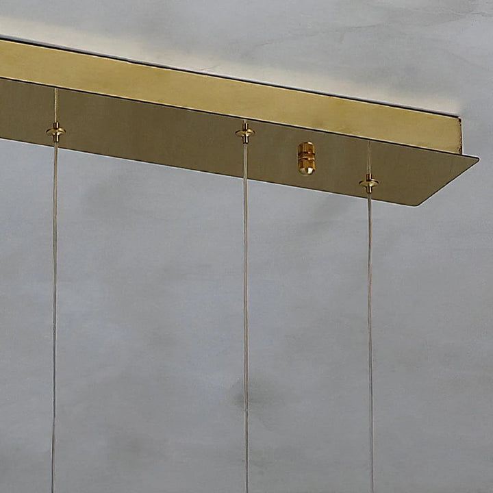 Detailed view of ceiling plate of Spanish alabaster box pendant light for modern lighting