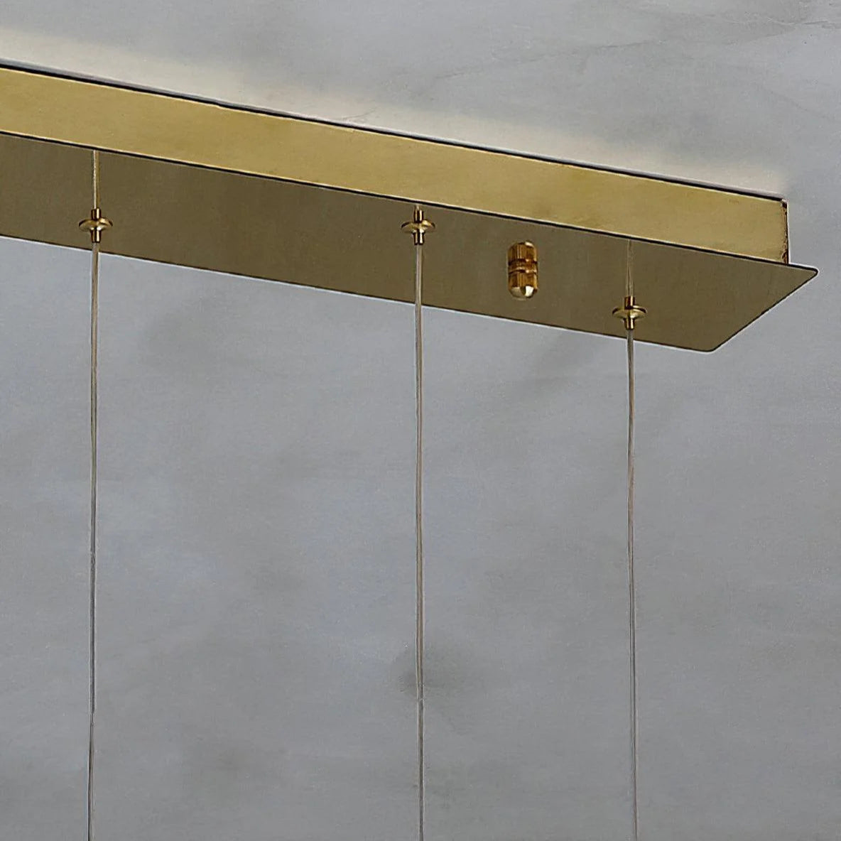 Detailed view of ceiling plate of Spanish alabaster box pendant light for modern lighting