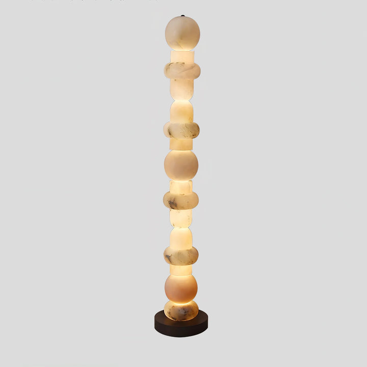 Front view of Spanish alabaster floor lamp for elegant and modern home lighting