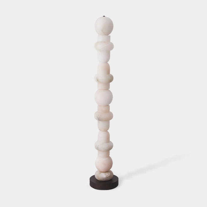 Front view of Spanish alabaster floor lamp for elegant and modern home lighting