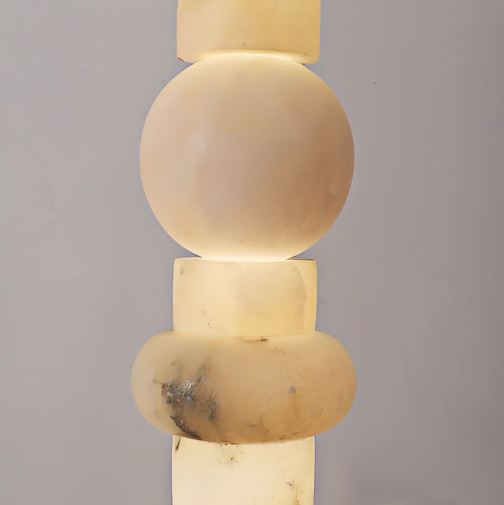 Detailed view of Spanish alabaster floor lamp showcasing elegant design and craftsmanship
