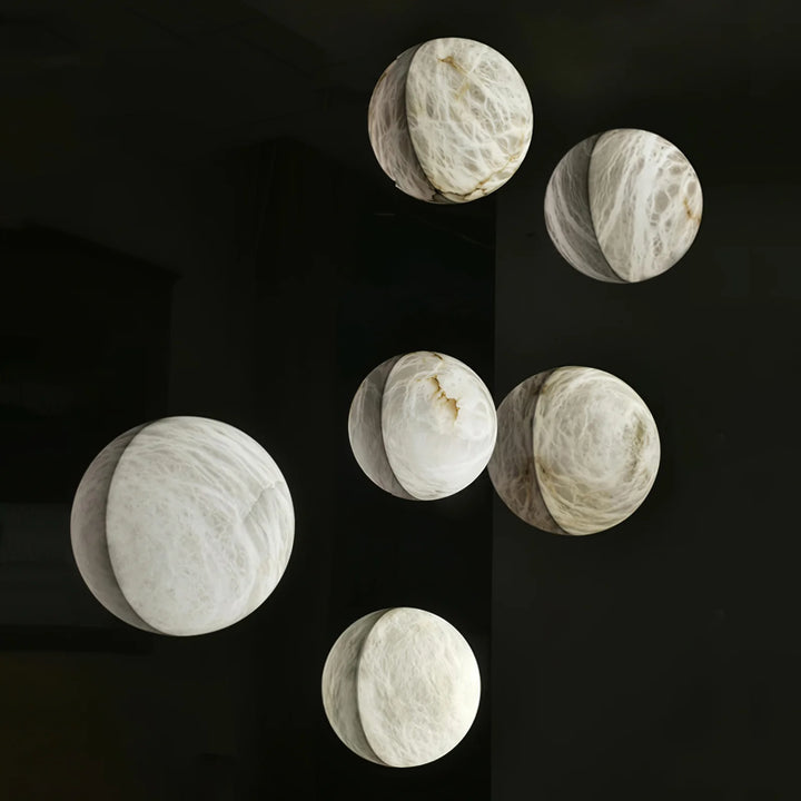 Elegant Spanish alabaster snowflake wall sconce for modern home lighting décor
