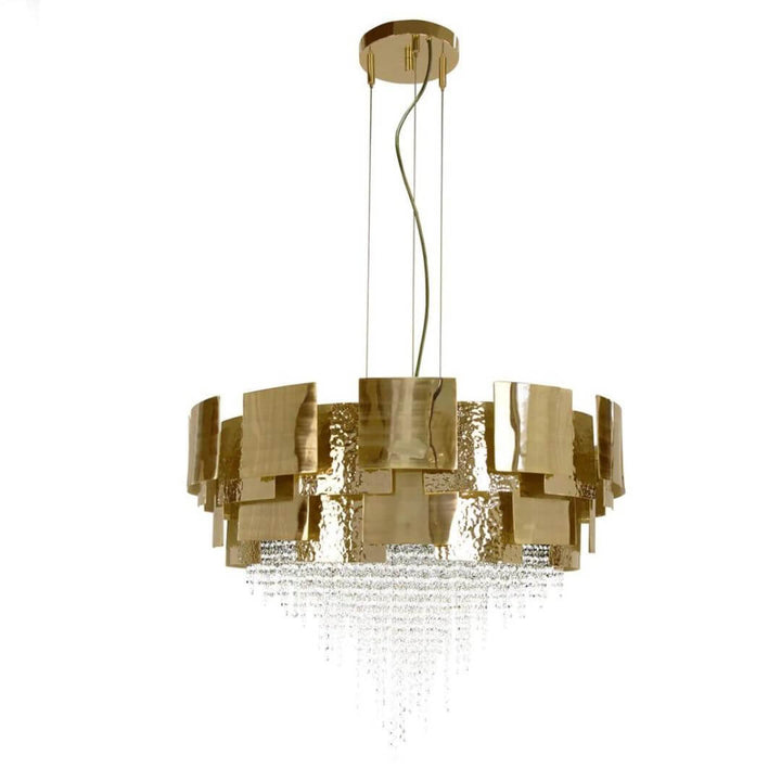 Spark Gold Crystal Chandelier Light Hanging – Elegant Modern Ceiling Lighting Fixture
