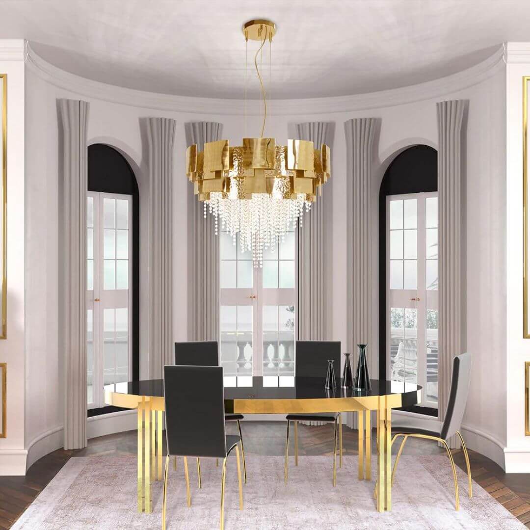 Spark Gold Crystal Chandelier Light – Elegant Modern Ceiling Lighting Fixture for Stylish Spaces
