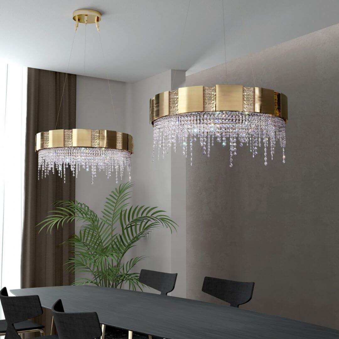 Spotlight Gold Crystal Chandelier Light – Elegant Modern Ceiling Lighting Fixture for Stylish Spaces