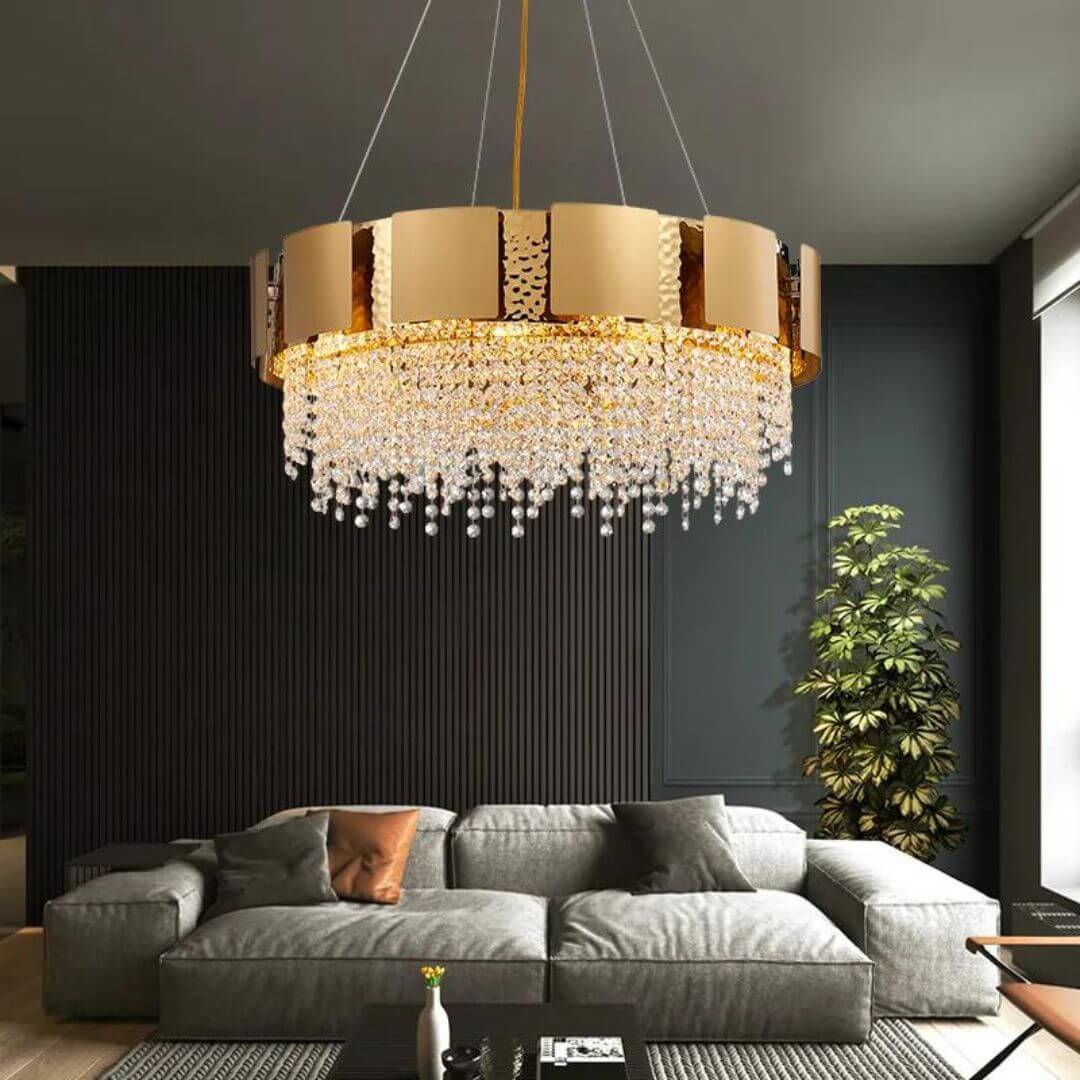 Spotlight Gold Crystal Chandelier Light – Elegant Modern Ceiling Lighting Fixture for Stylish Spaces