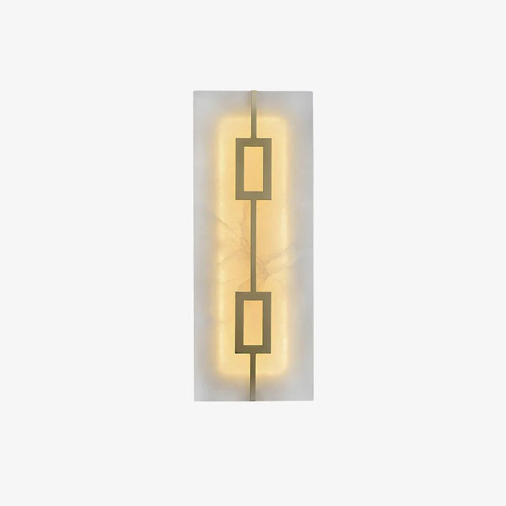 Square alabaster wall lamp with luxury design, offering warm ambient lighting for elegant interiors