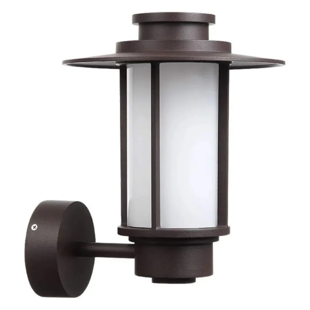 Side view of STEEL HALO Outdoor Wall Light – Durable die-casting aluminum design with opal PC diffuser for efficient, warm illumination.