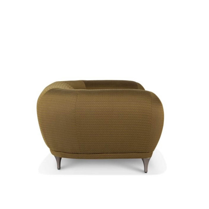 Side view of Stylish GrandGossamer KS35 sofa with cotton-linen upholstery – modern silhouette with plush seating and refined design elements
